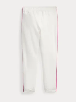 Polo Ralph Lauren White/Pink Girls Striped French Terry Jogger Trousers