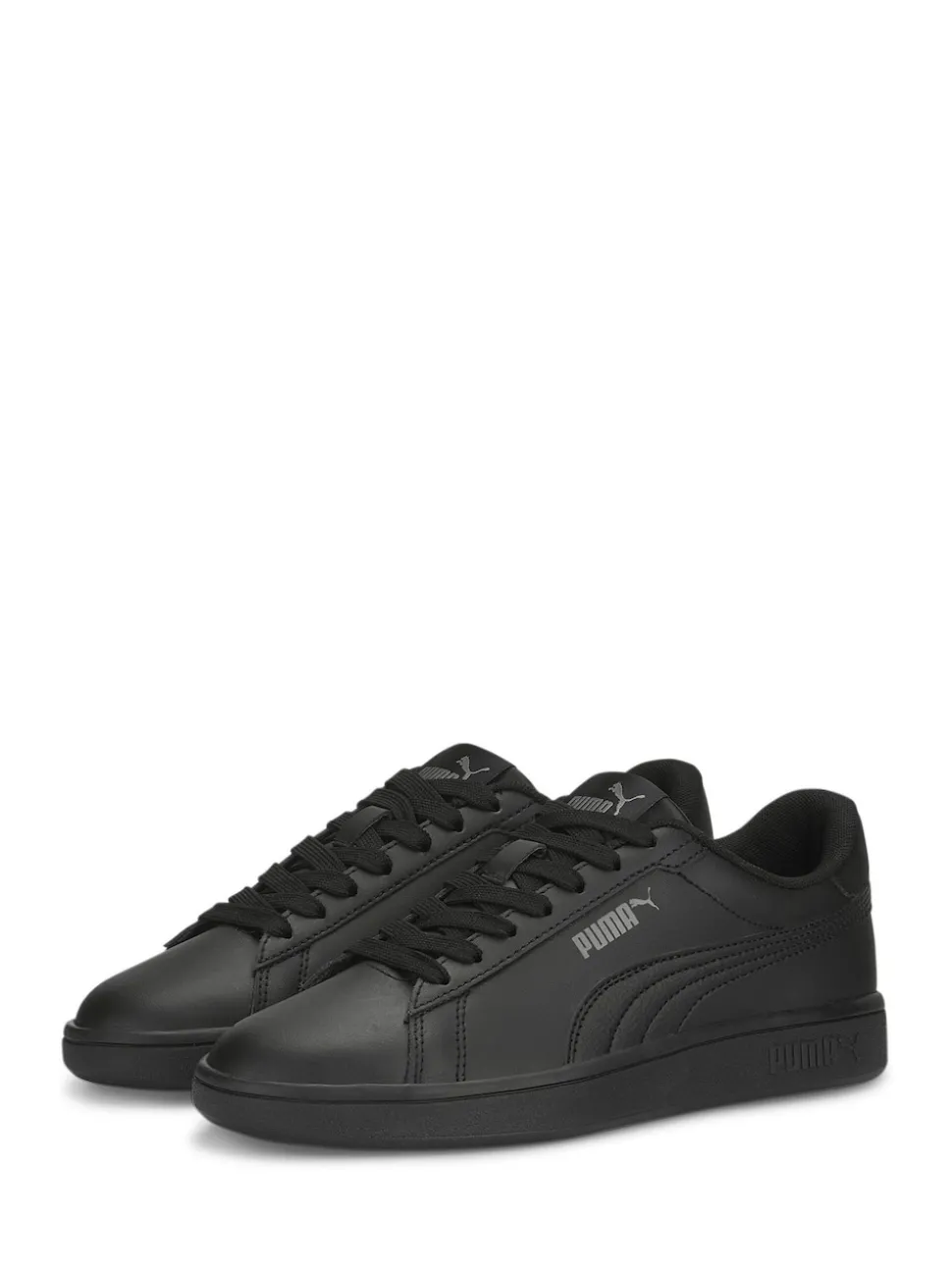Puma Black Smash 3.0 Leather Youth Trainers