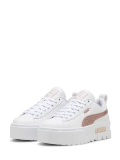 Puma White Mayze Glitter Sneakers