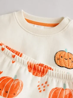 Pumpkin Print Baby Halloween Sweat Top and Joggers Set (0mths-3yrs)