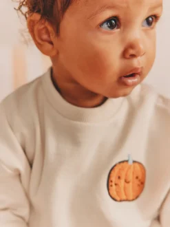 Pumpkin Print Baby Halloween Sweat Top and Joggers Set (0mths-3yrs)