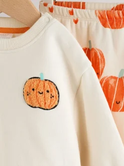 Pumpkin Print Baby Halloween Sweat Top and Joggers Set (0mths-3yrs)