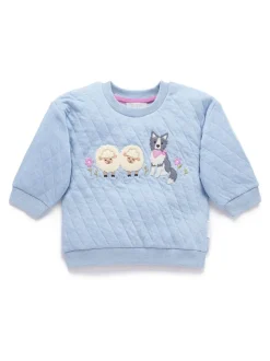 Purebaby Blue Quilted Windcheater Sweatshirt