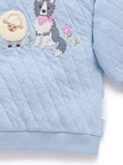 Purebaby Blue Quilted Windcheater Sweatshirt