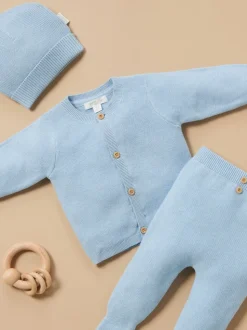Purebaby Blue Textured Beanie