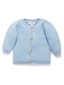 Purebaby Blue Textured Knit Cardigan