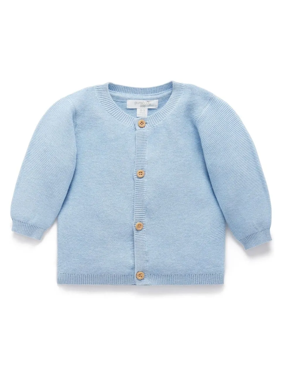Purebaby Blue Textured Knit Cardigan