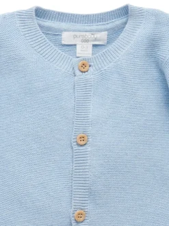 Purebaby Blue Textured Knit Cardigan