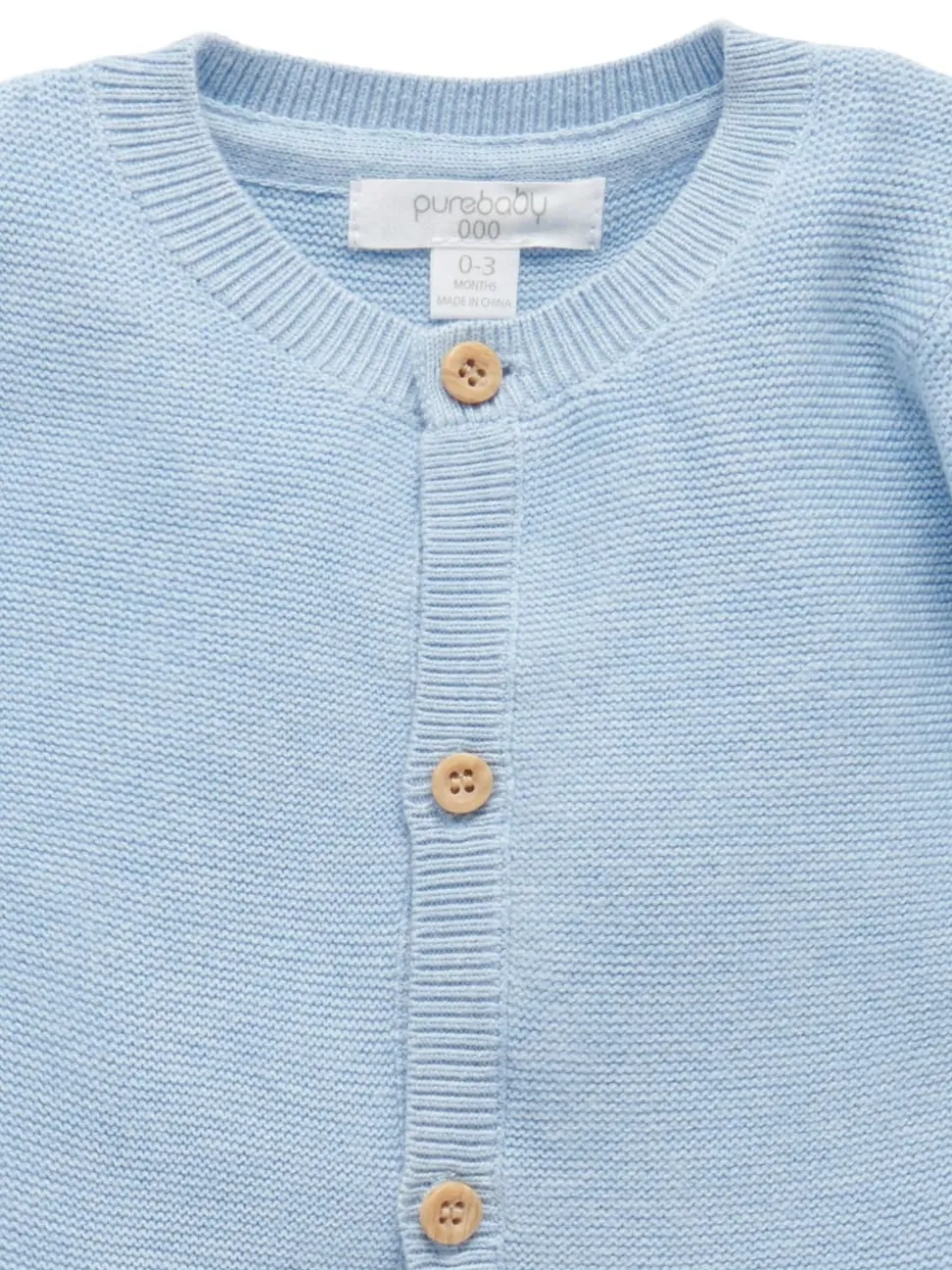 Purebaby Blue Textured Knit Cardigan