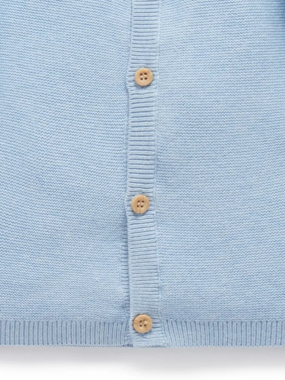 Purebaby Blue Textured Knit Cardigan