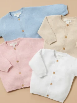 Purebaby Blue Textured Knit Cardigan
