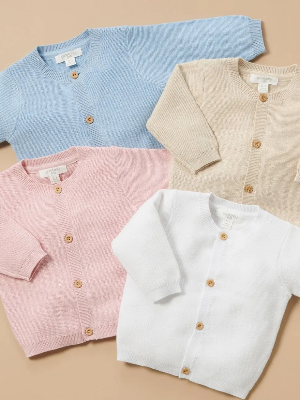 Purebaby Blue Textured Knit Cardigan