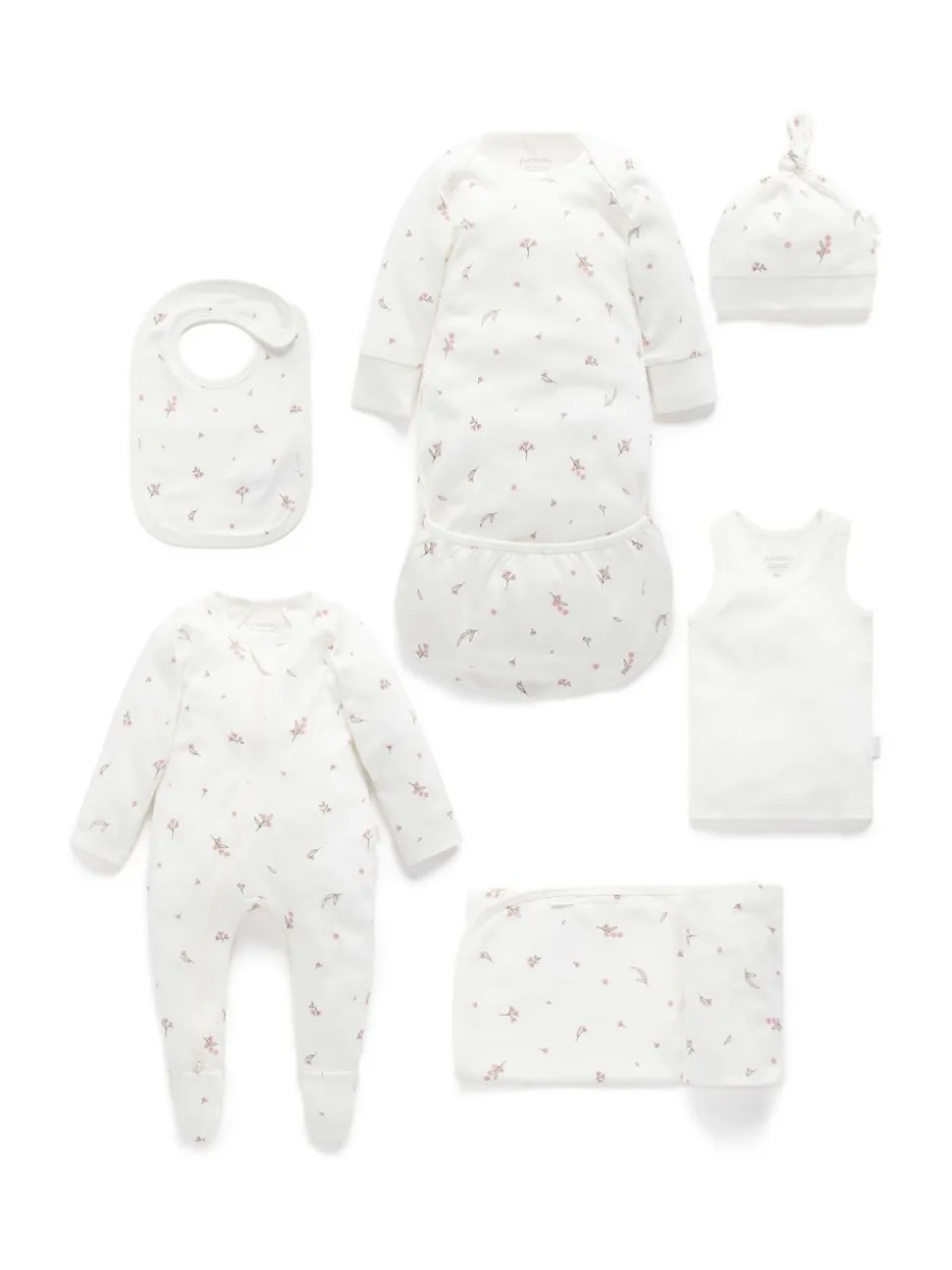 Purebaby Brown/White Newborn Essential Hospital Pack