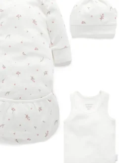 Purebaby Brown/White Newborn Essential Hospital Pack