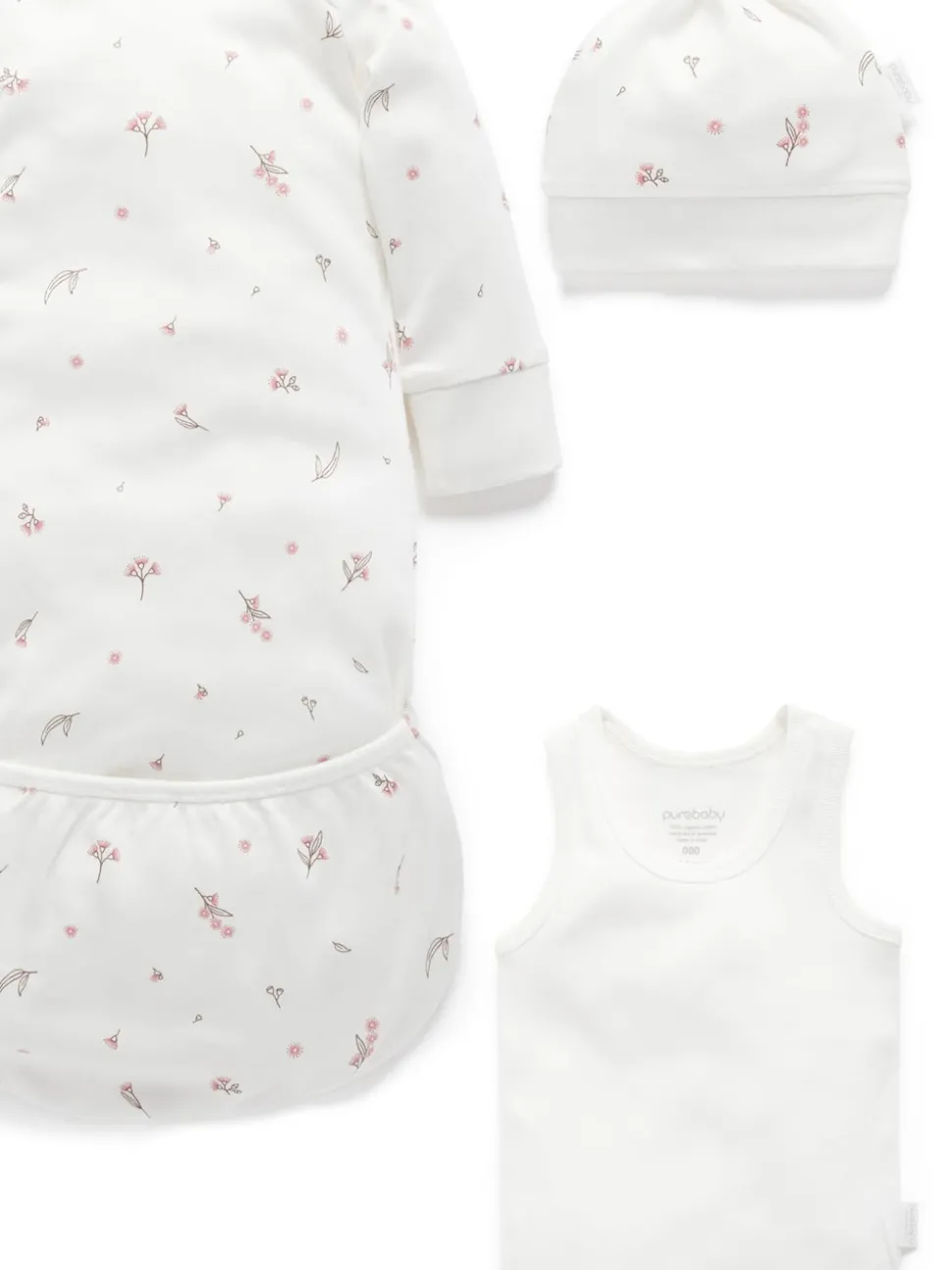 Purebaby Brown/White Newborn Essential Hospital Pack