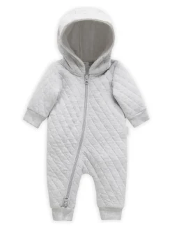 Purebaby Grey Cotton Quilted Zip Pramsuit
