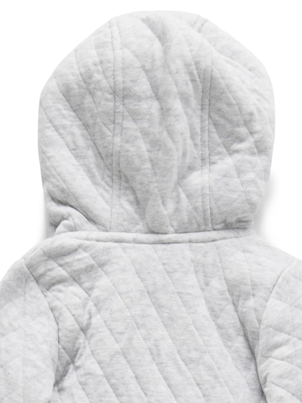 Purebaby Grey Cotton Quilted Zip Pramsuit