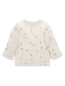 Purebaby Natural Broderie Layering Top