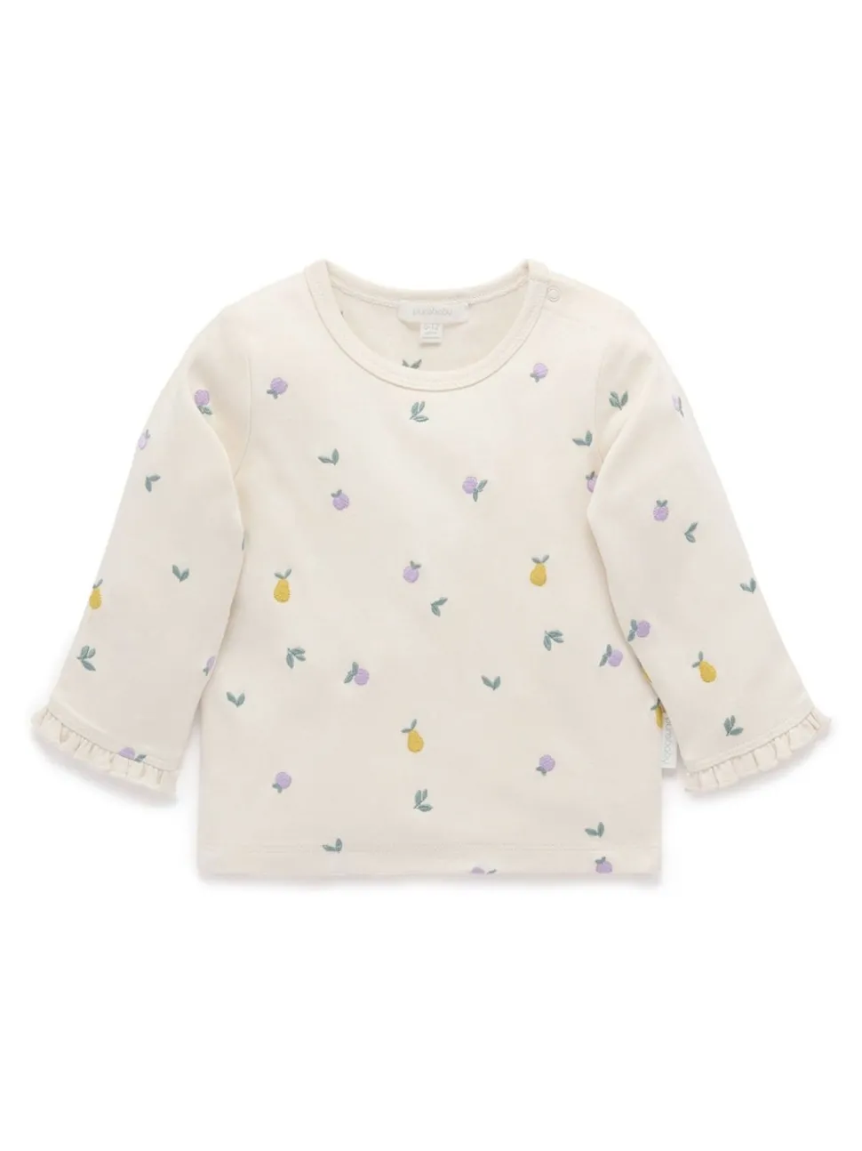 Purebaby Natural Broderie Layering Top