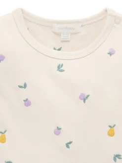 Purebaby Natural Broderie Layering Top