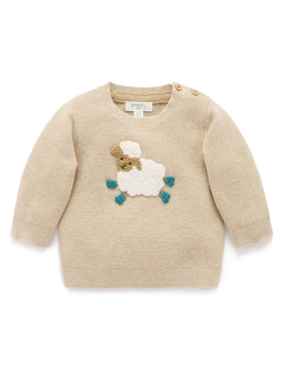 Purebaby Natural Cream On The Farm Jumper