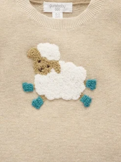Purebaby Natural Cream On The Farm Jumper
