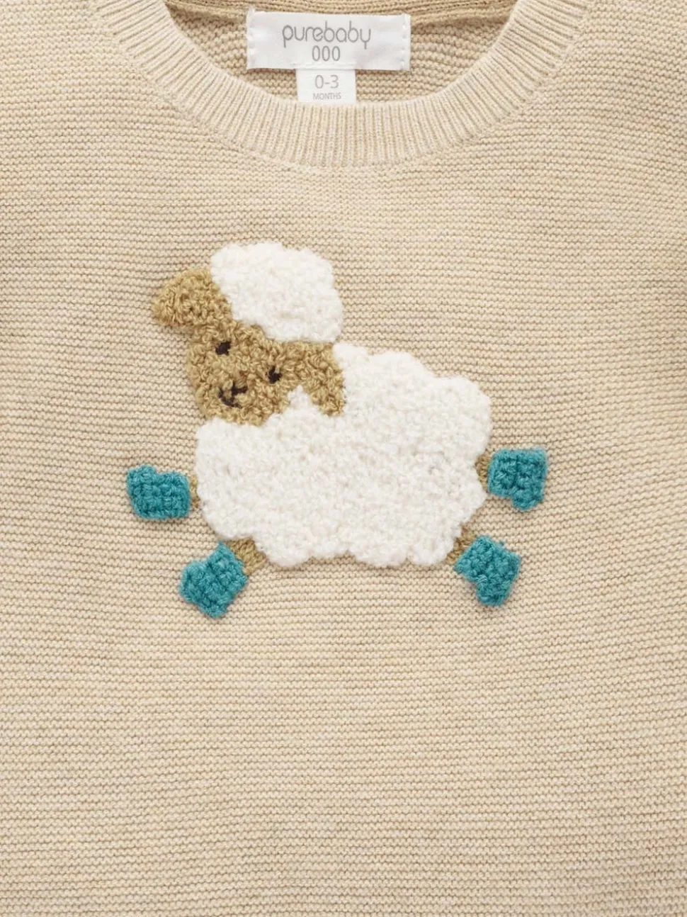 Purebaby Natural Cream On The Farm Jumper