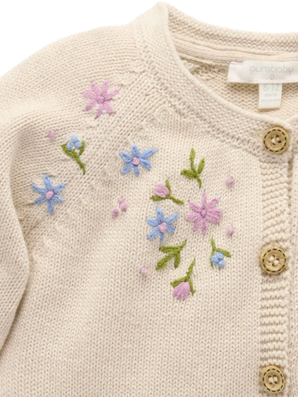 Purebaby Natural Posie Cardigan