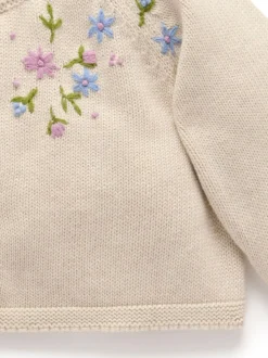 Purebaby Natural Posie Cardigan