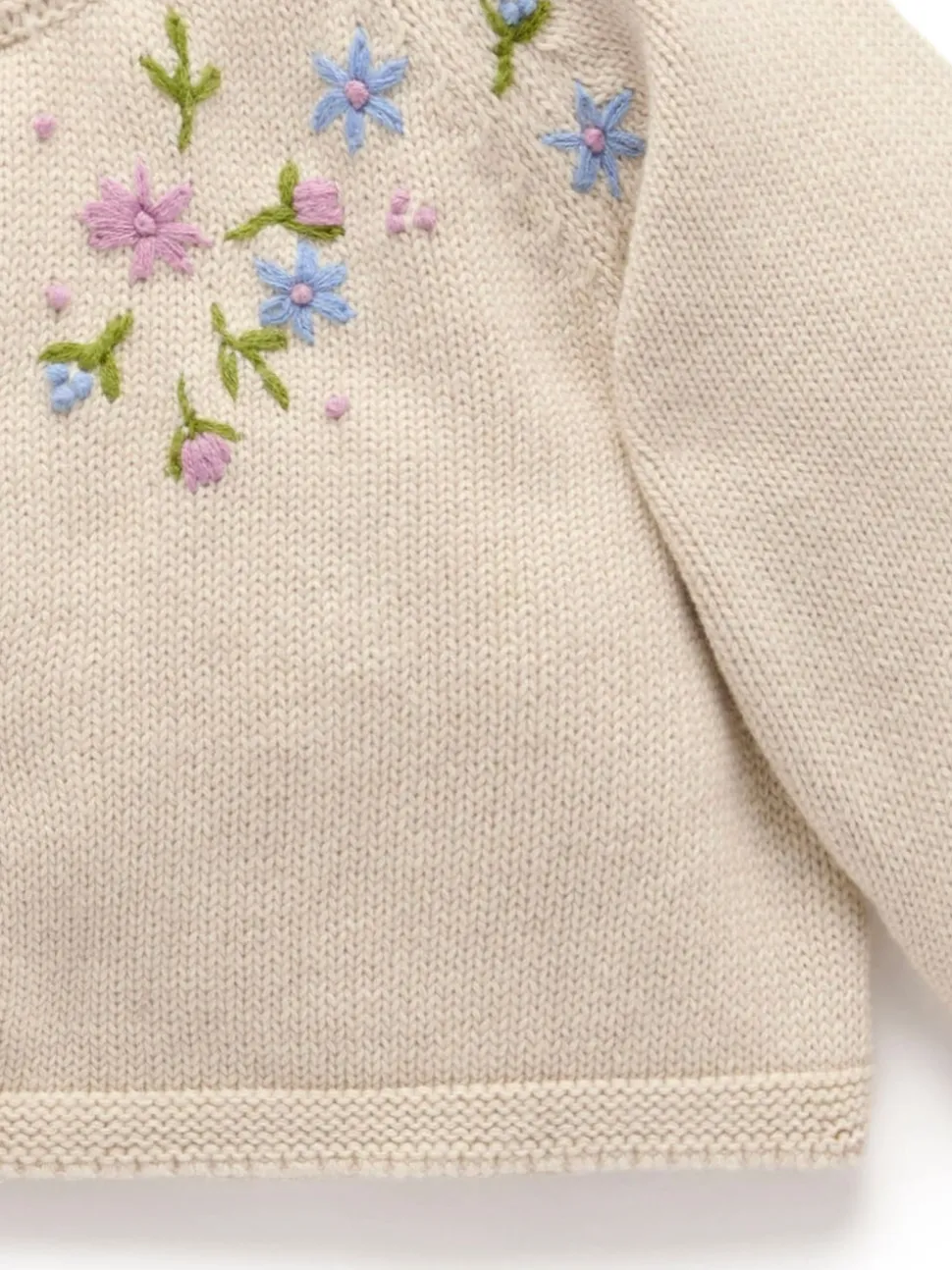 Purebaby Natural Posie Cardigan