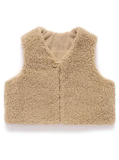 Purebaby Natural Shearling Reversible Vest