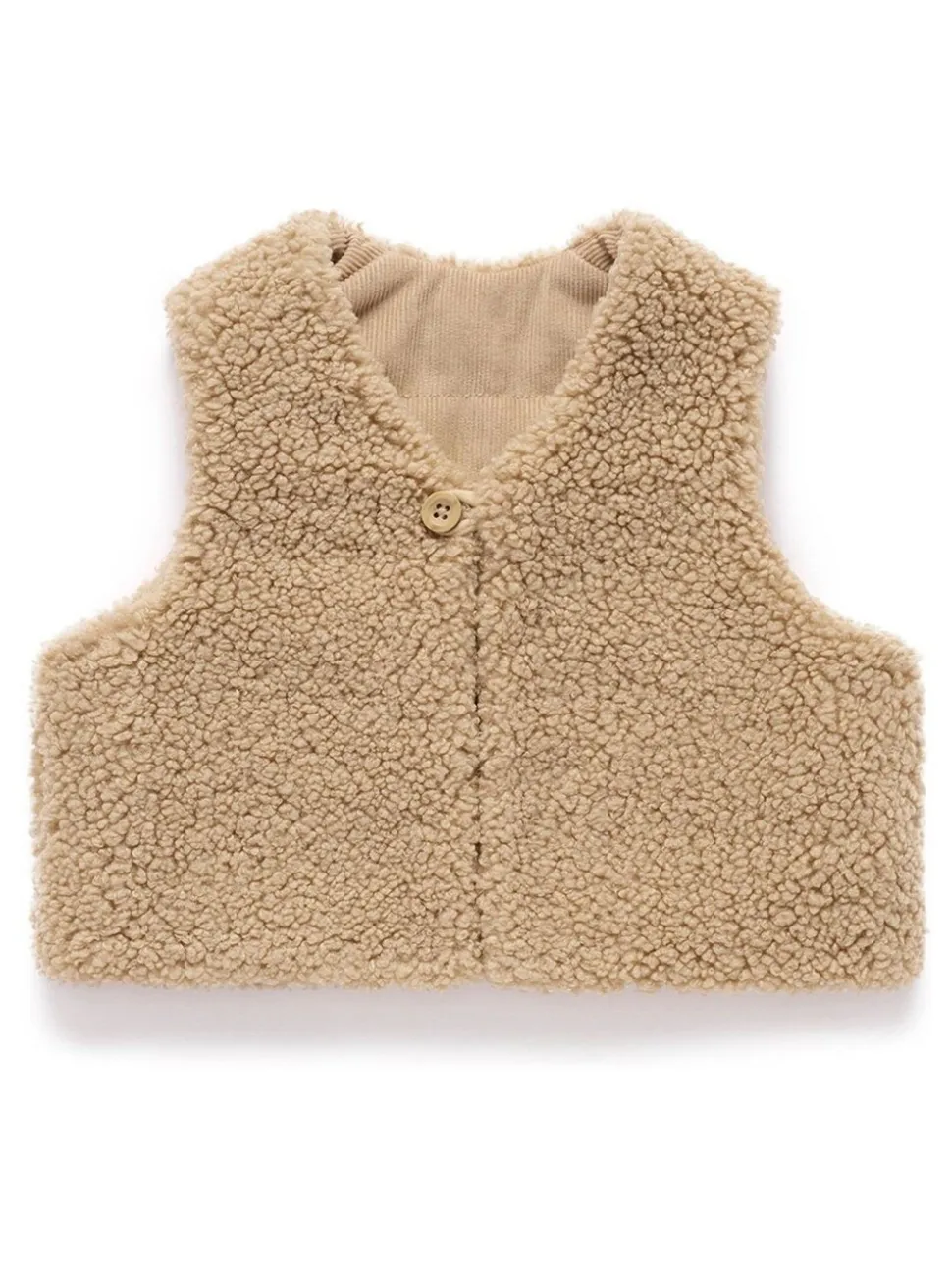 Purebaby Natural Shearling Reversible Vest