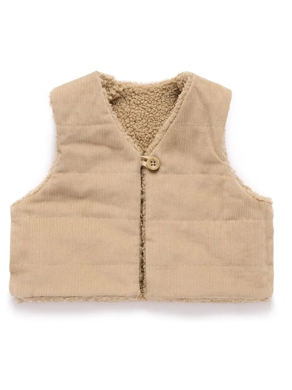 Purebaby Natural Shearling Reversible Vest