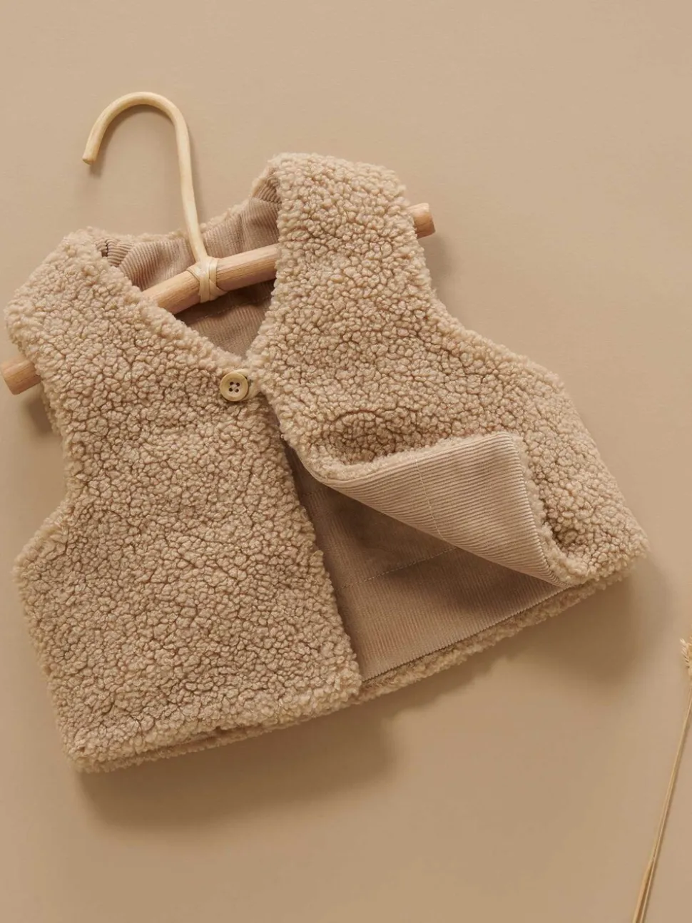 Purebaby Natural Shearling Reversible Vest