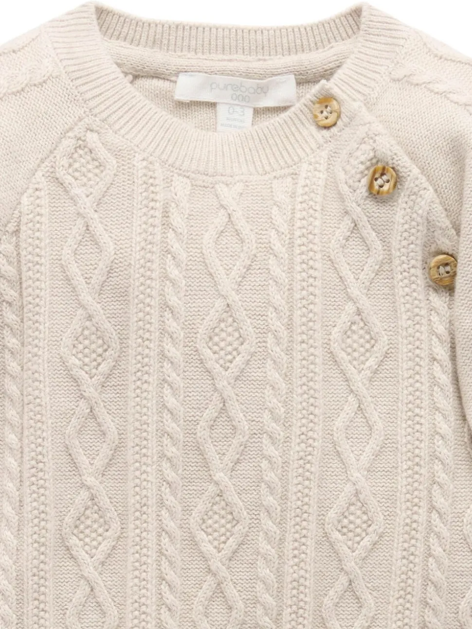 Purebaby Nude Cable Knit Set