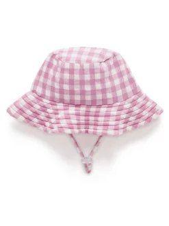 Purebaby Pink Broad Brim Swim Hat