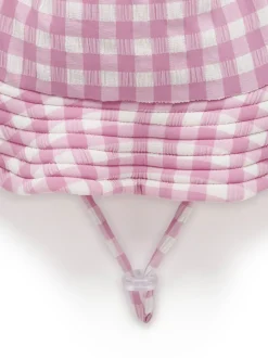 Purebaby Pink Broad Brim Swim Hat