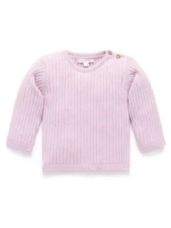 Purebaby Pink Fine Rib Jumper