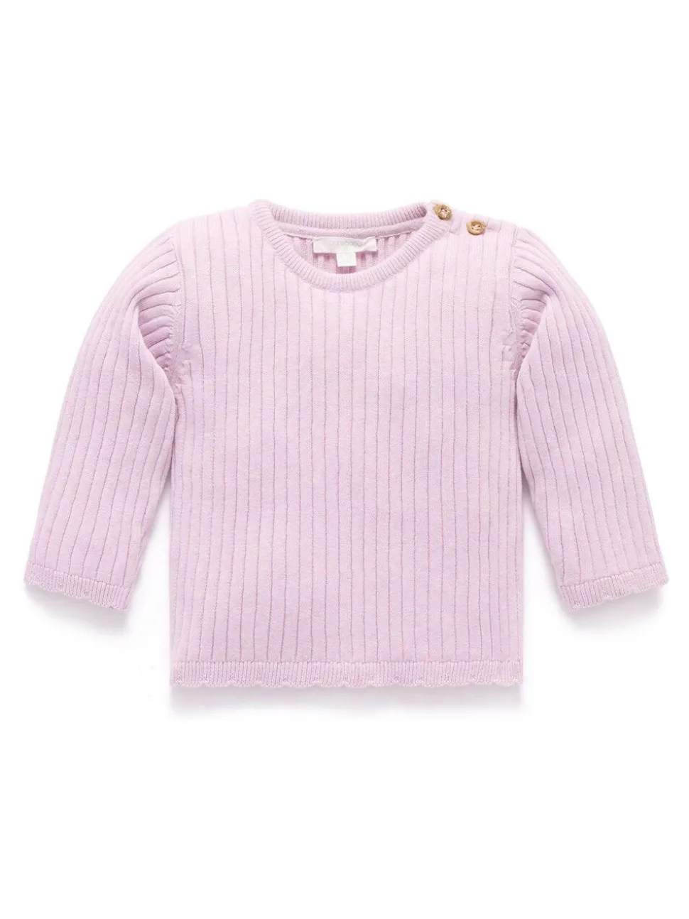 Purebaby Pink Fine Rib Jumper