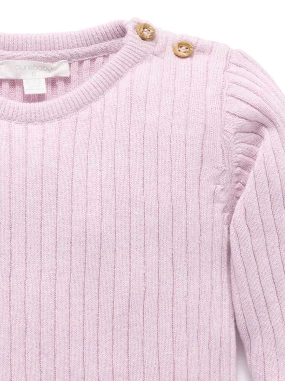 Purebaby Pink Fine Rib Jumper