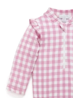 Purebaby Pink Frilly Long Sleeve Swimsuit