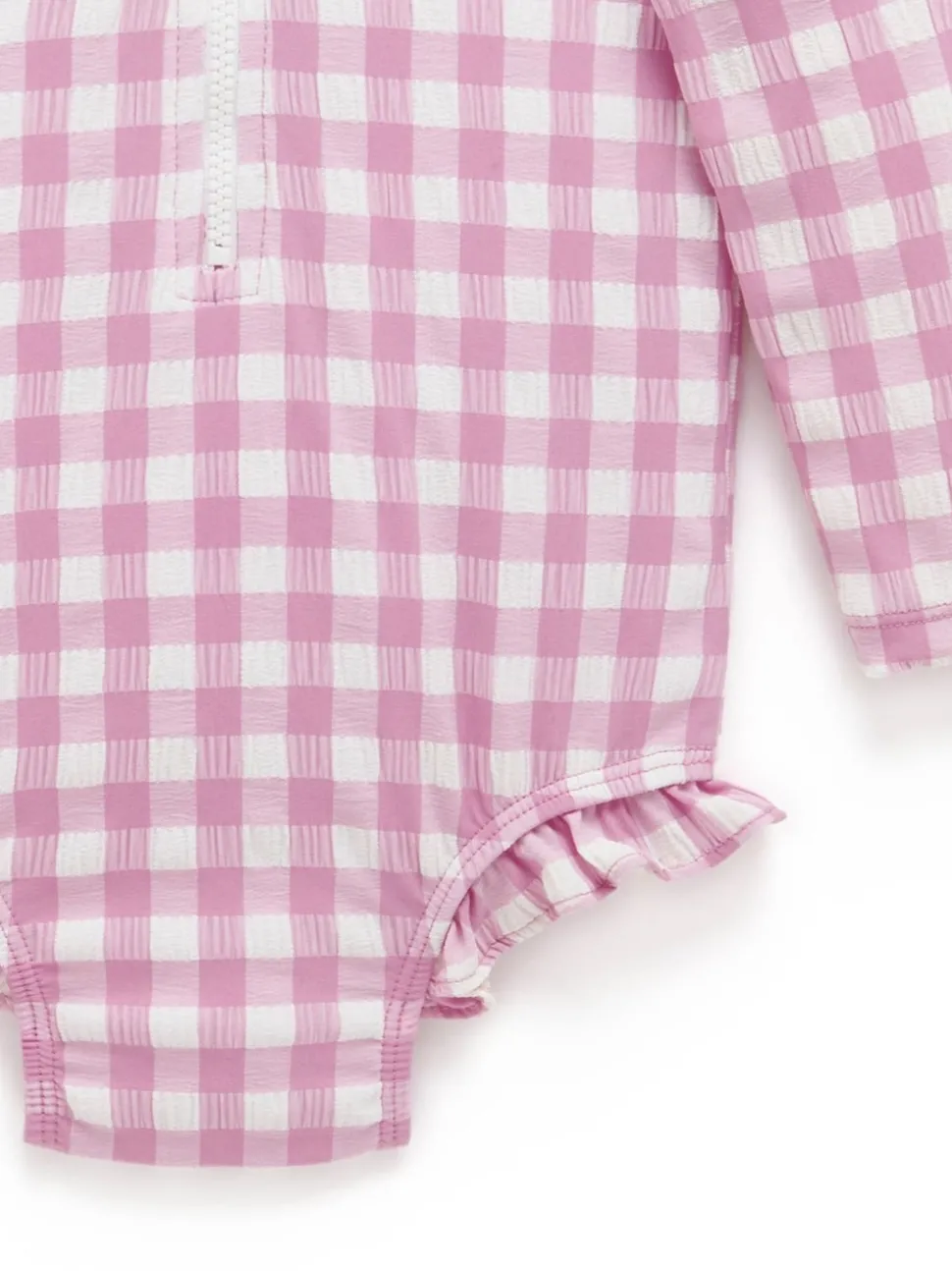 Purebaby Pink Frilly Long Sleeve Swimsuit