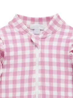 Purebaby Pink Frilly Long Sleeve Swimsuit