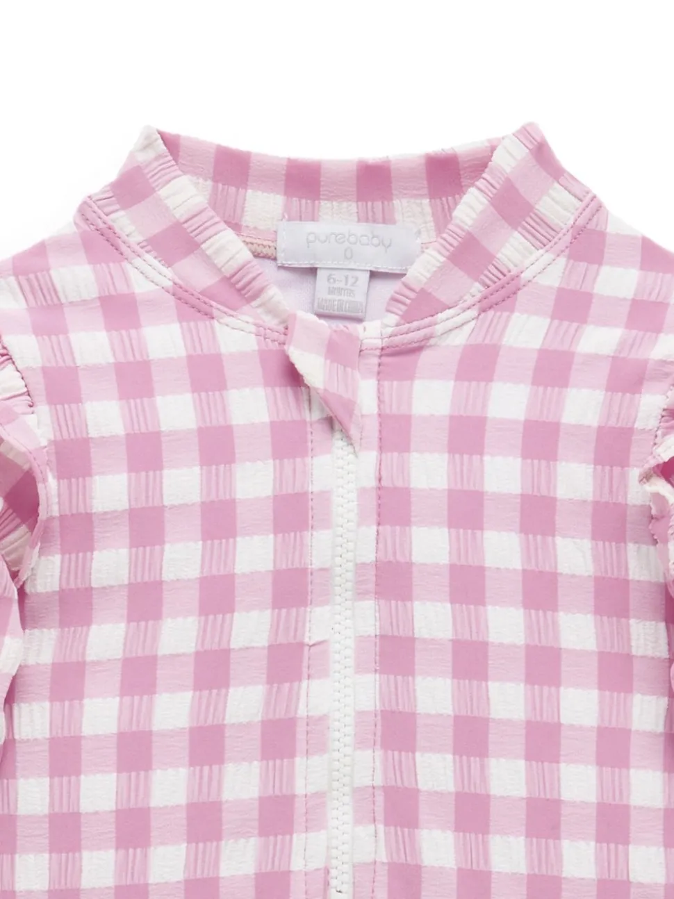 Purebaby Pink Frilly Long Sleeve Swimsuit