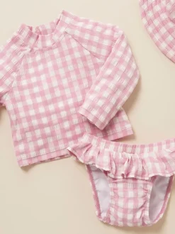 Purebaby Pink Long Sleeve Rashie Swim Set