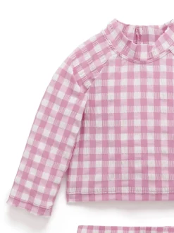 Purebaby Pink Long Sleeve Rashie Swim Set