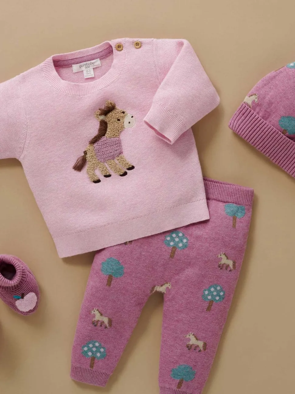 Purebaby Pink On The Farm Leggings