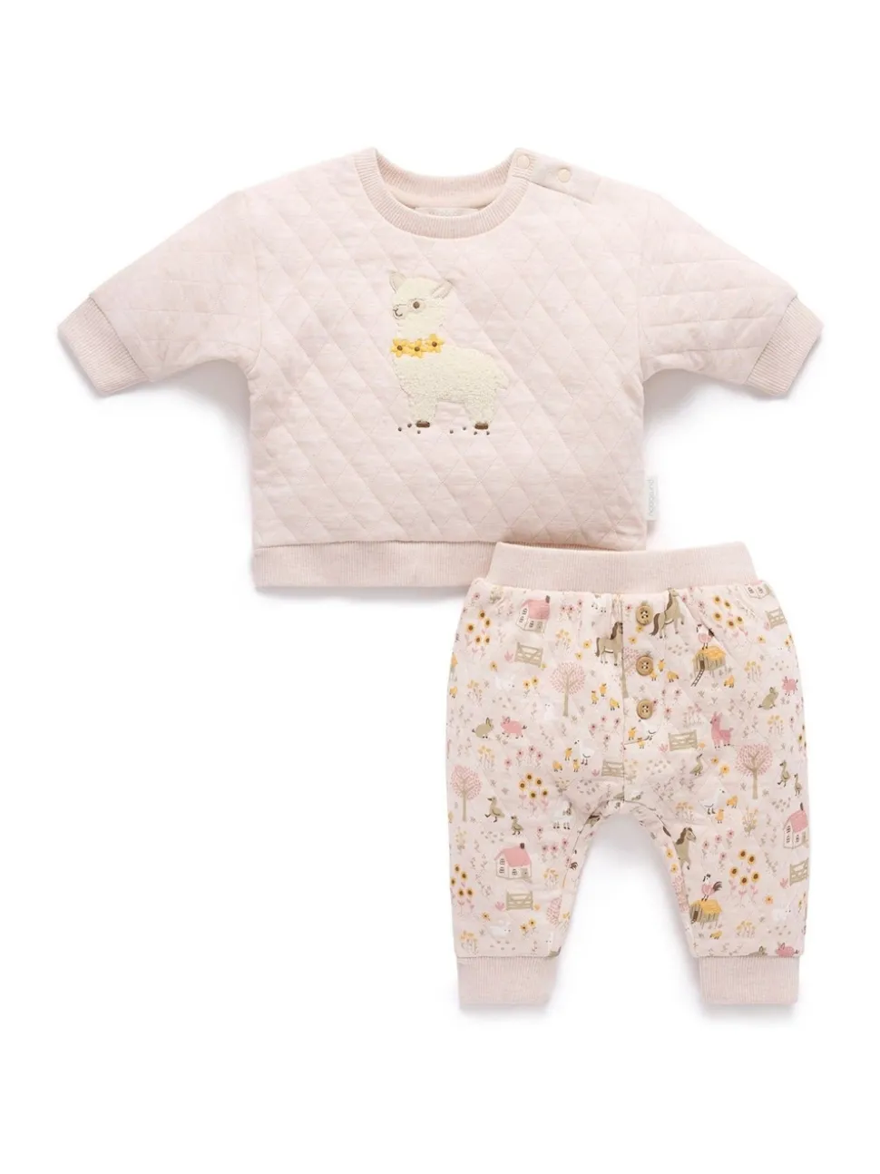 Purebaby Pink Quilted Track Set