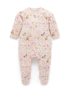Purebaby Pink Quilted Zip Pramsuit
