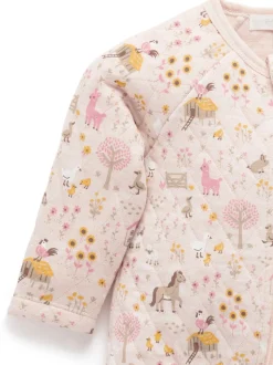 Purebaby Pink Quilted Zip Pramsuit